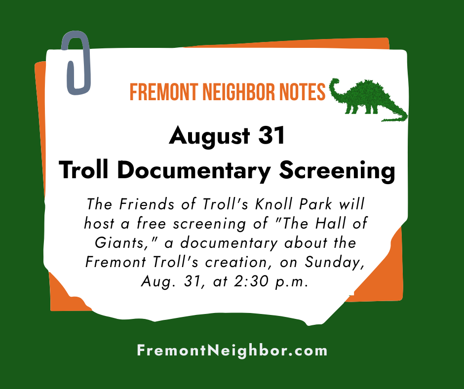 Fremont Neighbor Notes for August 29