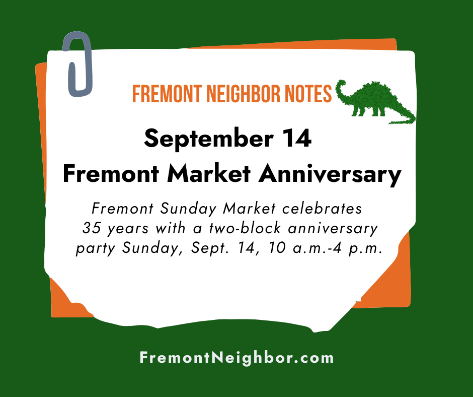 Fremont Neighbor Notes for September 12