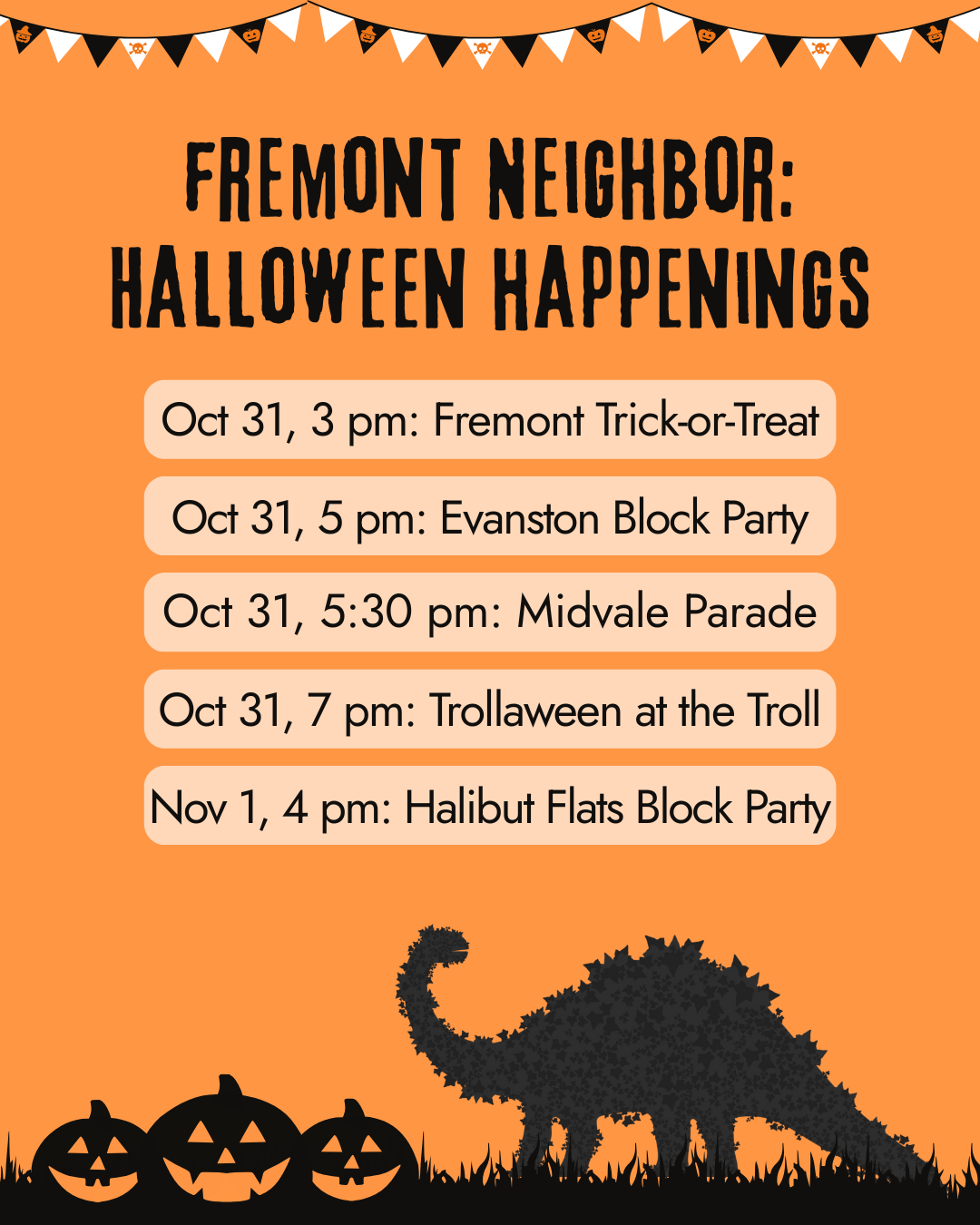Fremont Neighbor Note for October 30: Halloween happenings