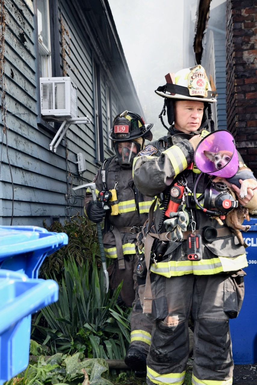 Dog found safe as firefighters battle Fremont house fire