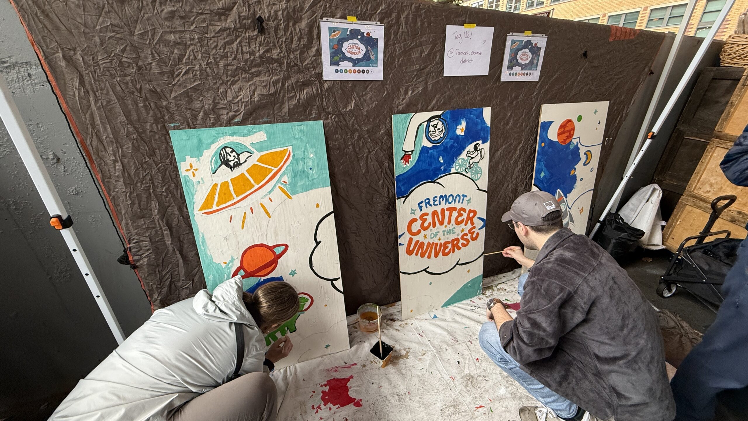 Neighbors create art together at the Fremont Sunday Market