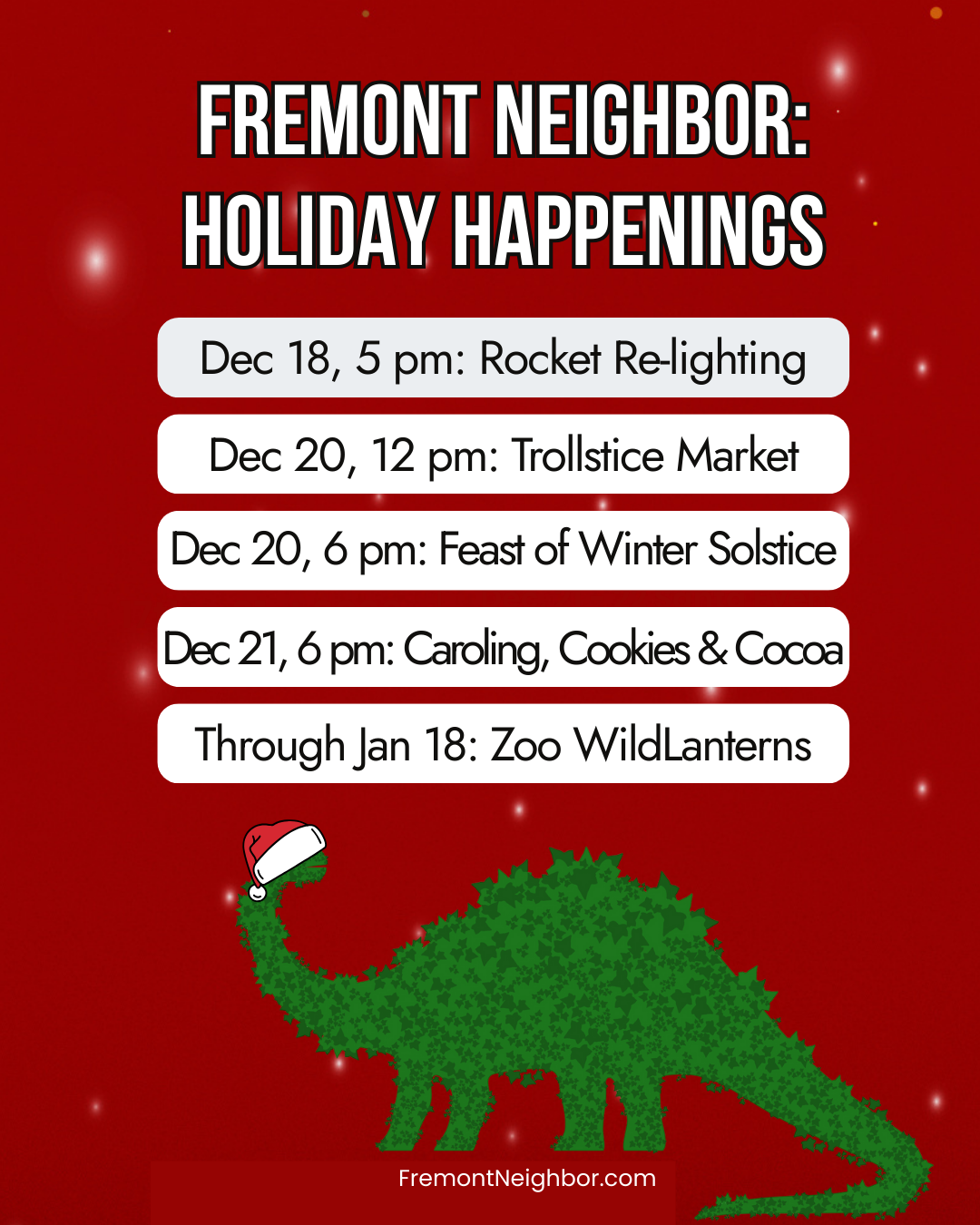 Fremont Neighbor Note for December 17