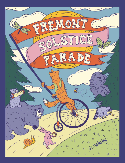 Local illustrator Ro Stastny wins 2026 Solstice Parade poster contest