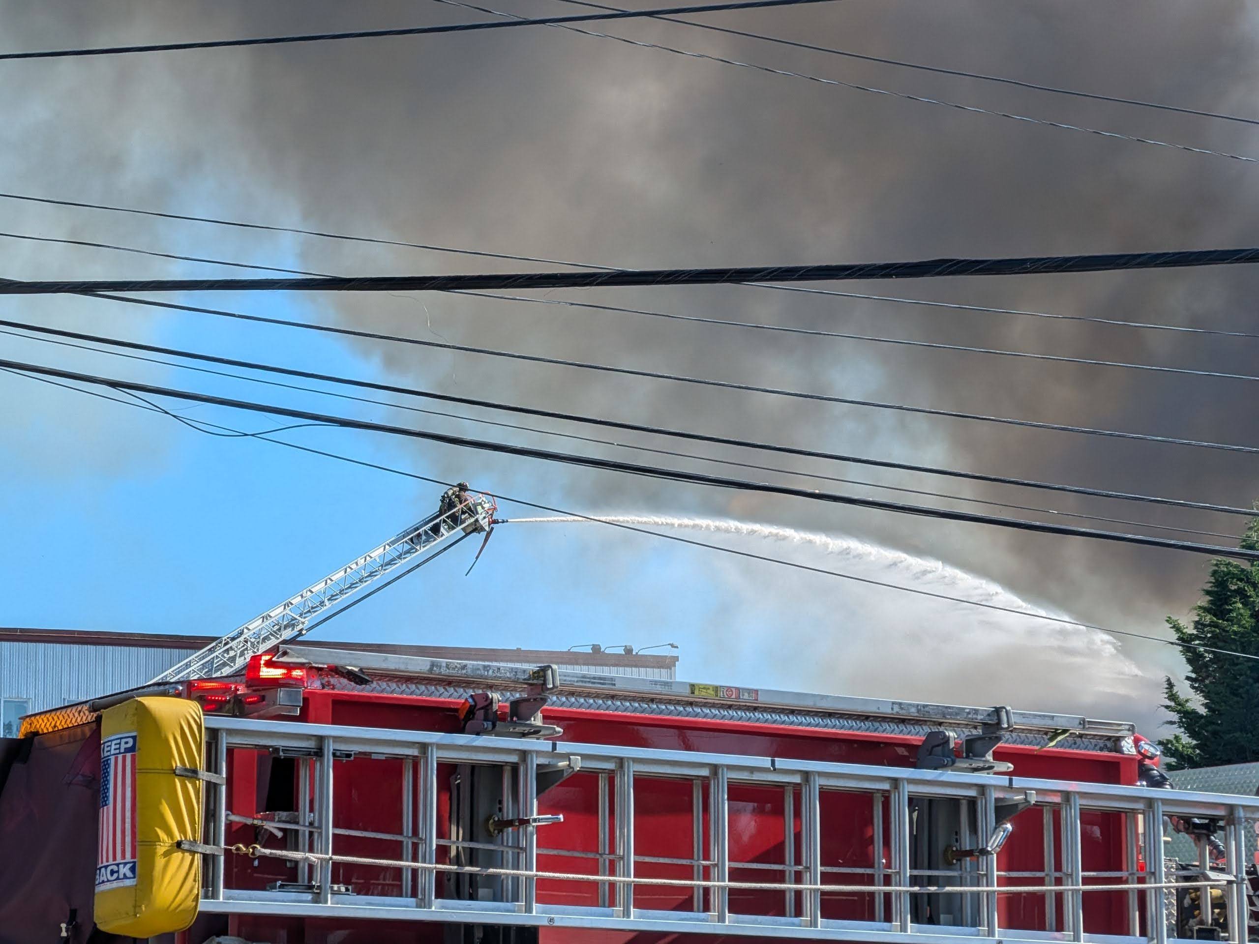 Warehouse fire closes Leary, draws 100-plus firefighters