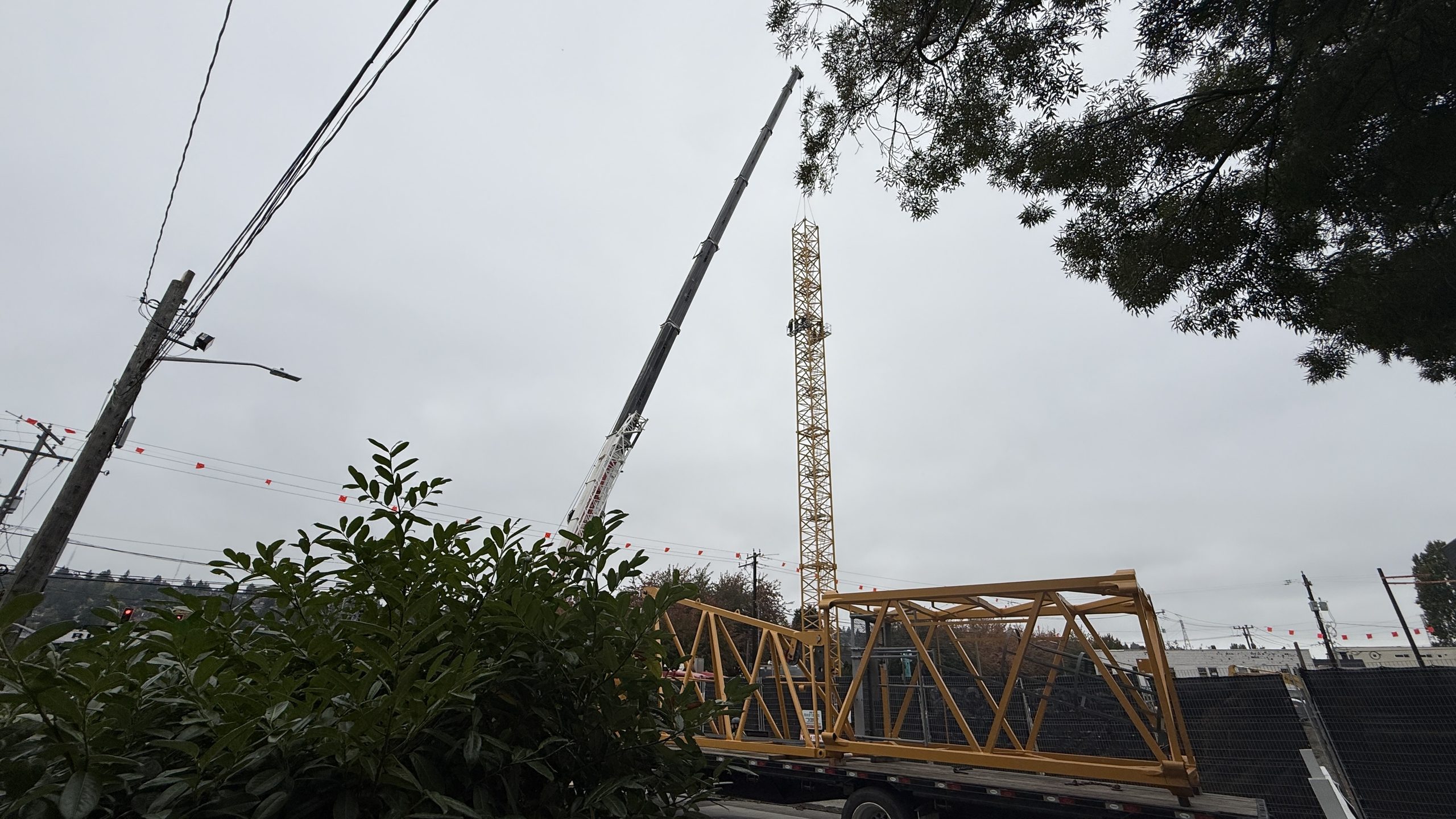 Tower crane rises over Fremont’s Ballroom Block site